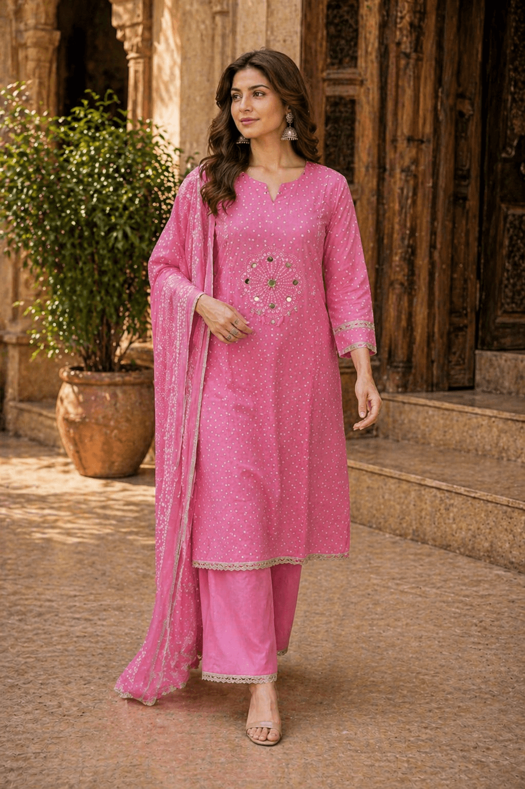 Charming Blush Pink Ethnic Set