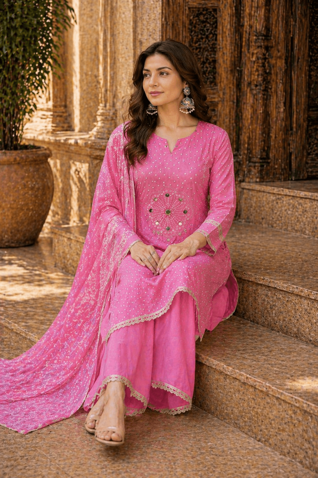 Charming Blush Pink Ethnic Set