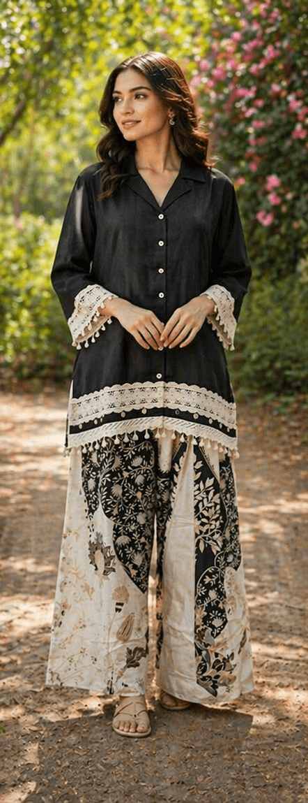 Black and Cream Cord Set
