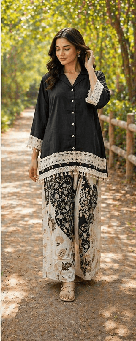 Black and Cream Cord Set