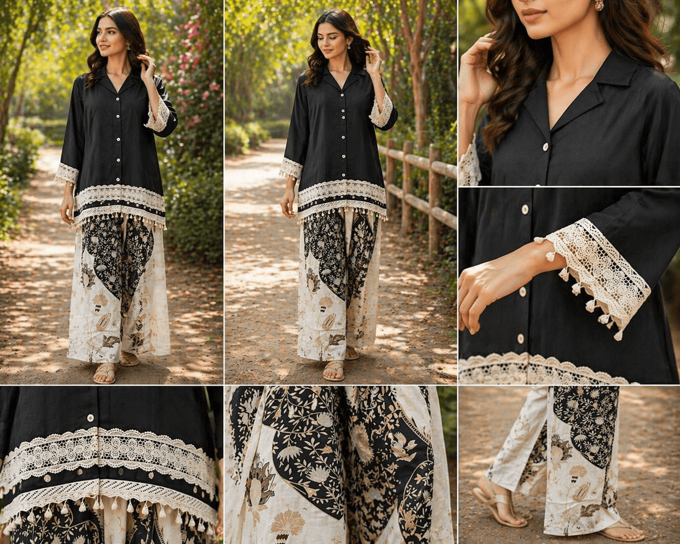 Black and Cream Cord Set