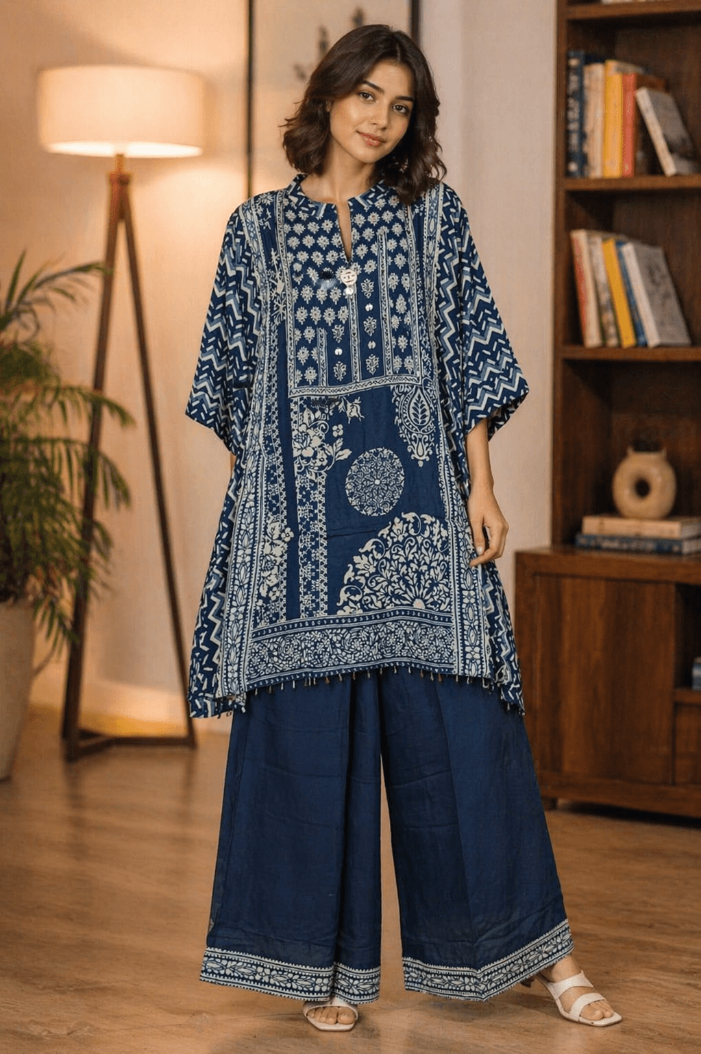 Indigo Printed Kurta & Palazzo Set