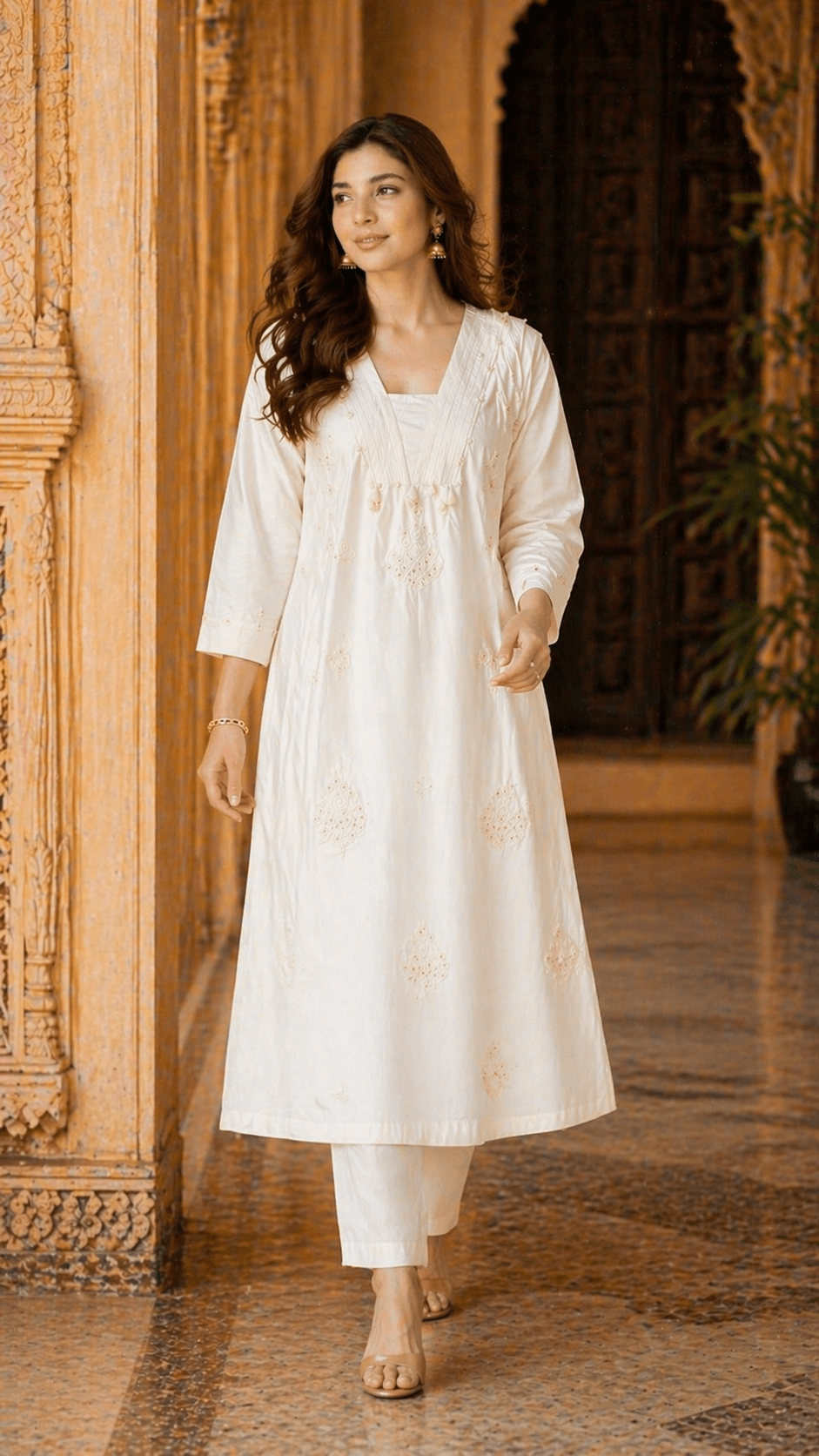 Timeless Cotton Ivory Kurta Set