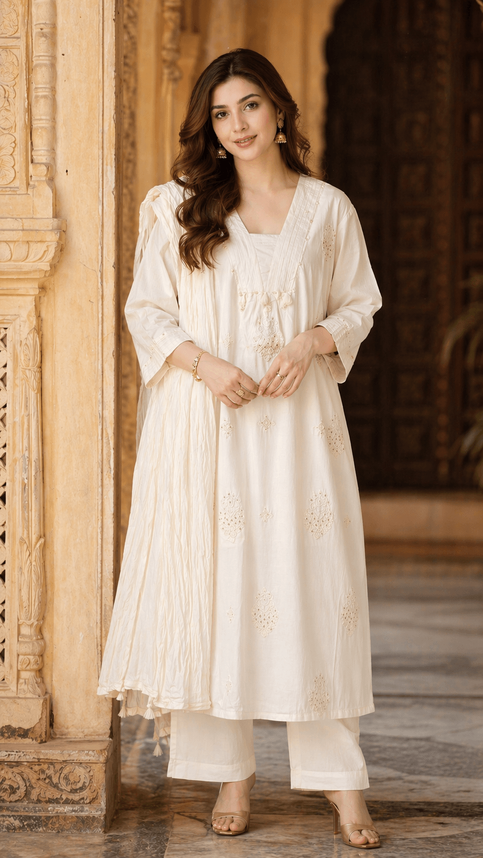 Timeless Cotton Ivory Kurta Set