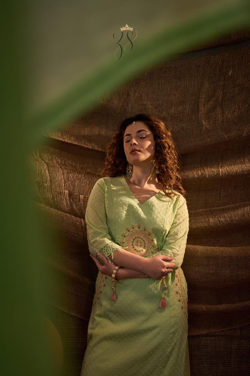 Pista Green Embroidered Kurta Set